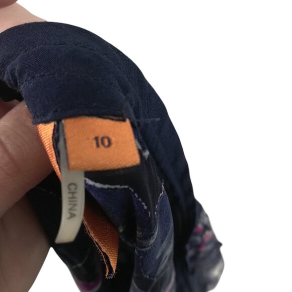 Tory Burch Silk Blend Peasant Tassel Ruffle Bell Sleeve Blouse Size 10 Shirt - Picture 14 of 15